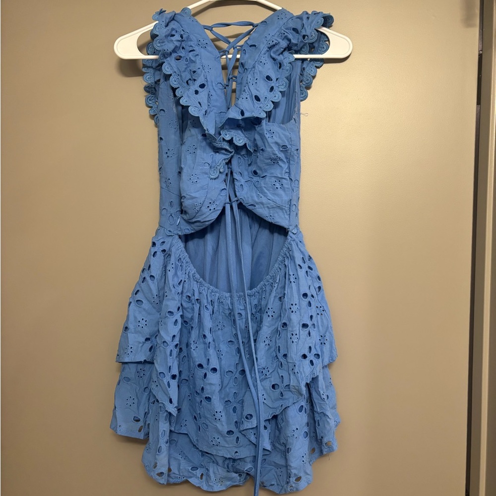 Blue Altard State Ruffle Romper - Picture 2 of 4